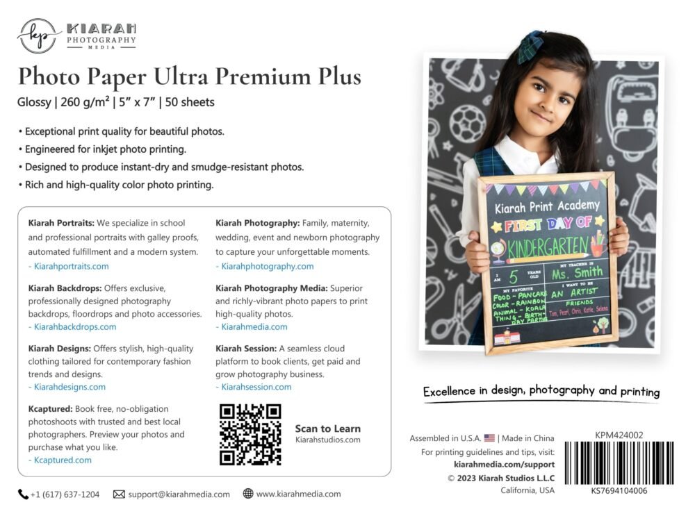 Photo Paper Ultra Premium Plus | Glossy | 260 g/m² | 5” x 7” | 50 sheets